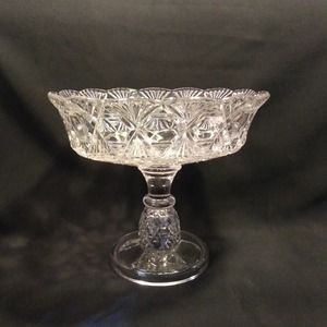 EAPG Challinor & Taylor Footed Compote Bowl in Blockade 1887